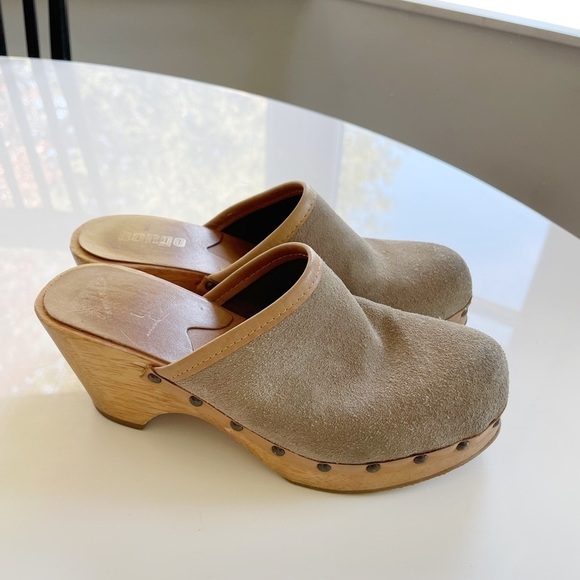 Y2K Bongo Suede and Wood Clog - 6 - Picture 1 of 4